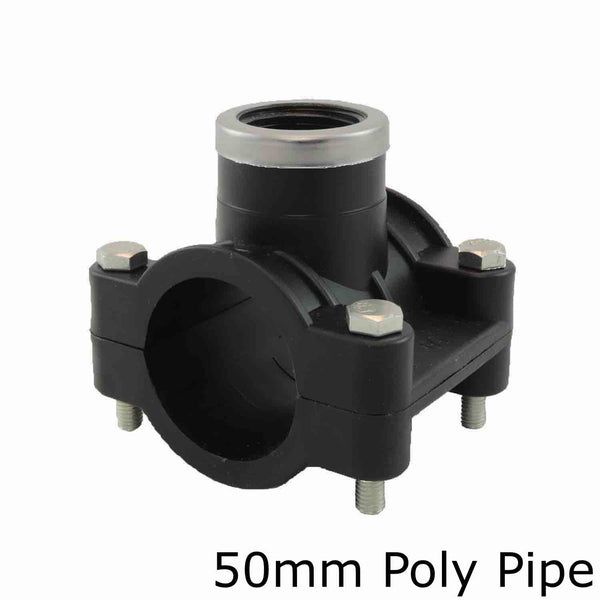 Metric Poly Tapping Saddles Por 50mm Poly Pipe