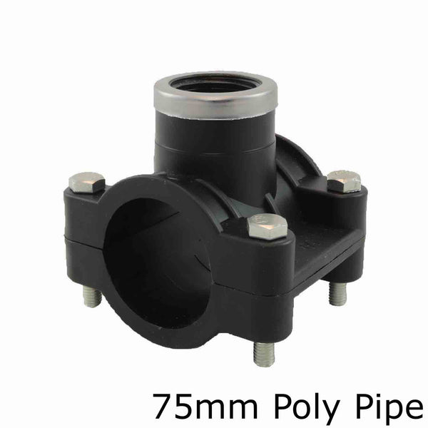 Metric Poly Tapping Saddles Por 75mm Poly Pipe